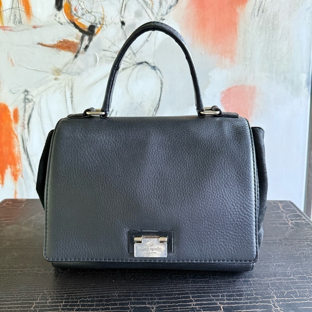 Kate Spade Black Leather and Suede Magnolia Park Top Handle Bag